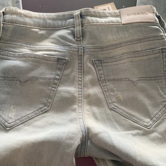 BNWT DIESEL SKINZEE ZIP SKINNY JEANS LIGHT WASH SZ 25 - Picture 6 of 10
